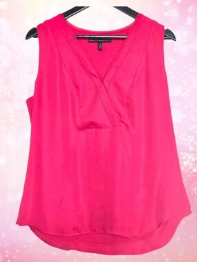 White House Black Market Hot Pink Sleeveless V-Neck Camisole